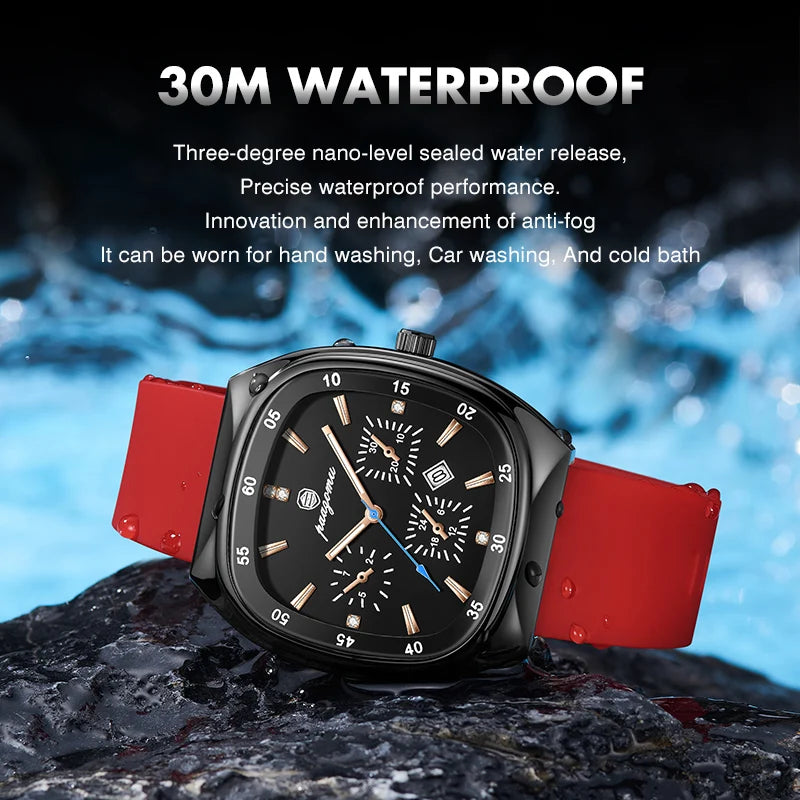 PAAZOMU Automatic Calendar Brand Watches For Men tape Watchband Luminous Ultra Luxury Waterproof Quartz Men's Watches Reloj