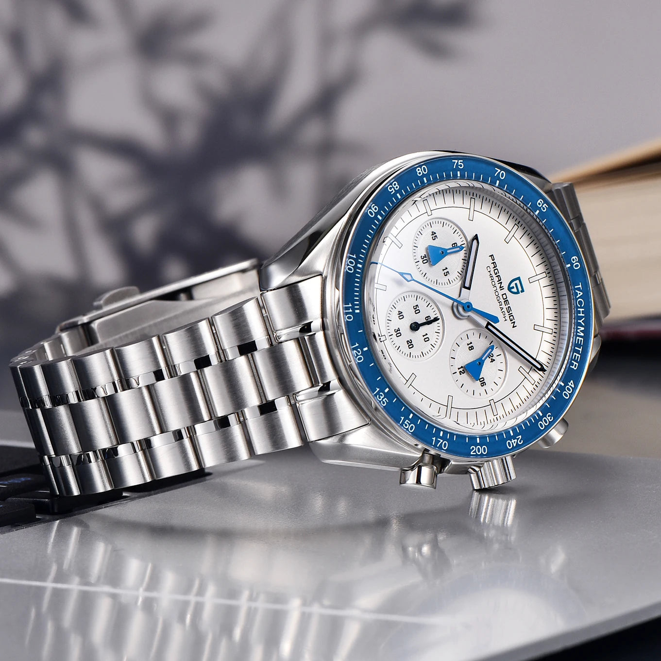 2026 New PAGANI DESIGN Moon Blue Men's Watches Luxury Quartz Watch For Men Chronograph AR Sapphire Waterproof VK63 Men Clock
